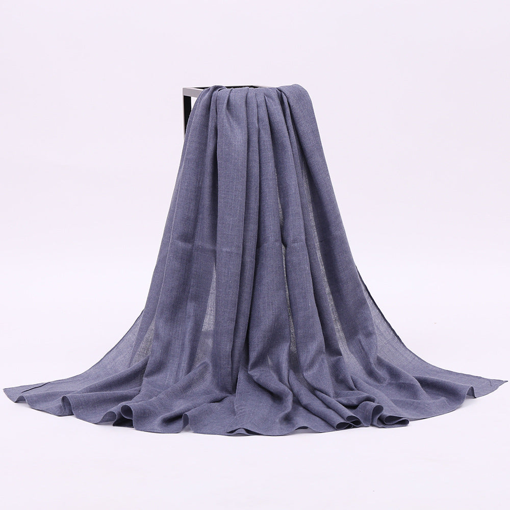 High Quality Classic Solid Color Super Draping Polyester Cotton Herringbone Pattern Arabic Muslim Scarf Scarf