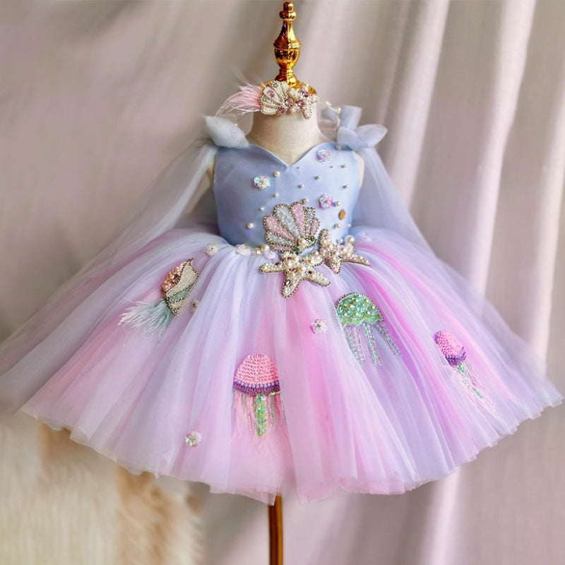 Yalindas New Children's Clothing Super Fairy Dress Little Girl Host Graduation Ceremony Dress Girl Dress