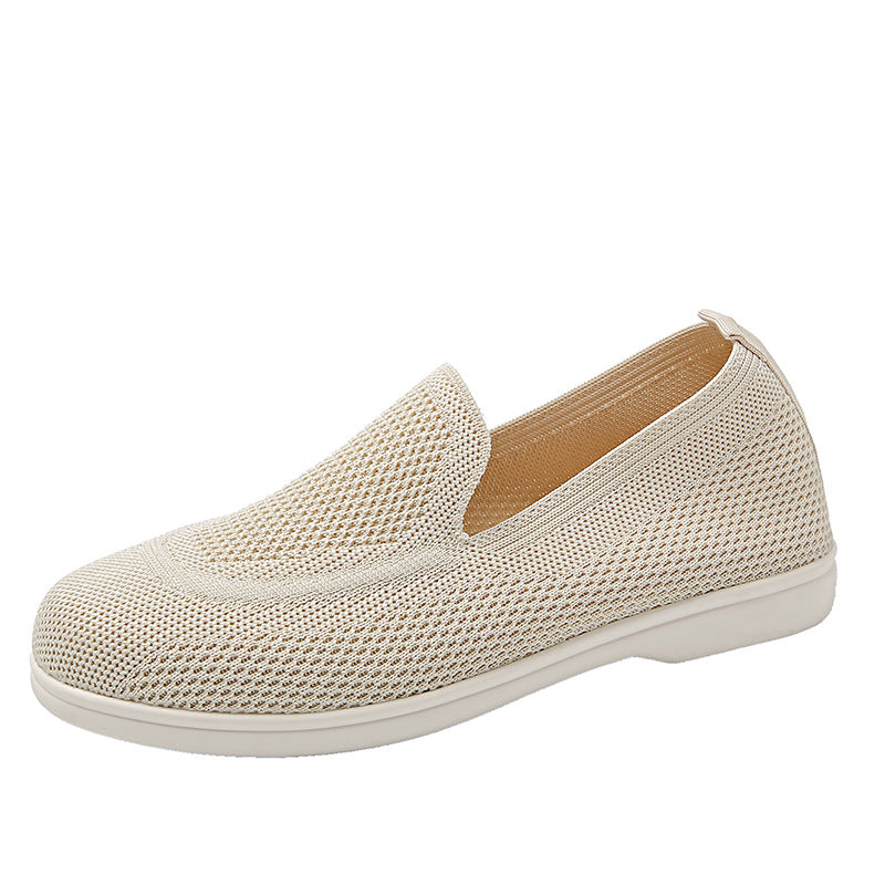 Old Beijing Casual Shoes Women's Fashion Trend Manufacturers Directly Supply A Pedal Knitted Breathable Excrement Feeling Lazy Bean Shoes