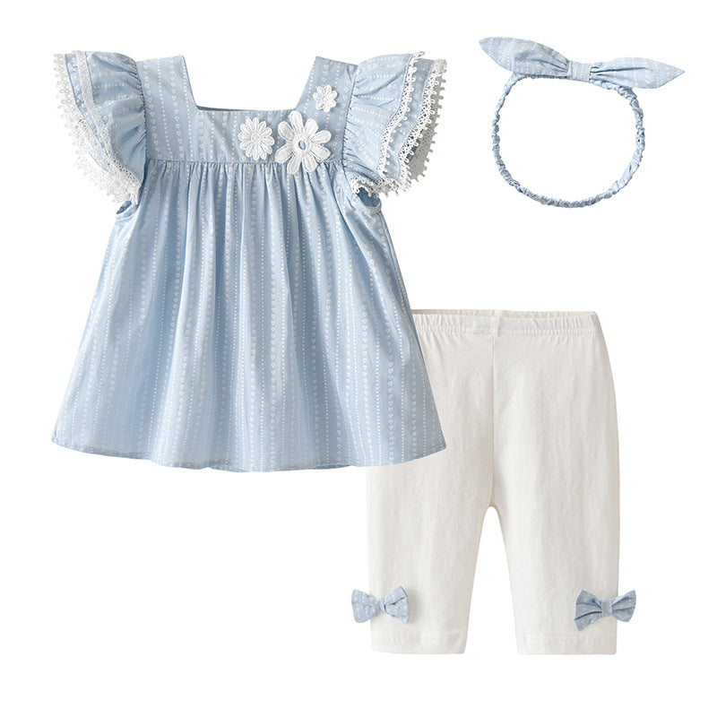 Girls Summer Suit Sleeveless Skirt Set Summer Two-piece Princess Han Yangqi Baby Princess Clothes A Generation Of Hair