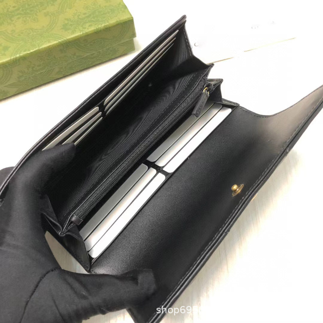 Short Soft Zipper Solid Color Women's Wallet Marmont Series Long Wallet