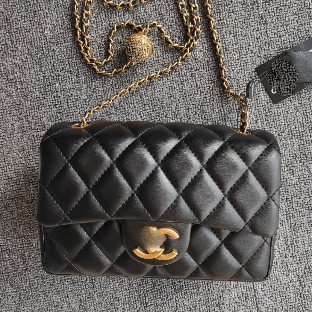 Physical Picture With LOGO Xiangjia High Version Small Gold Ball Bag New Single Shoulder Messenger Bag Diamond Pattern Chain Women's Bag