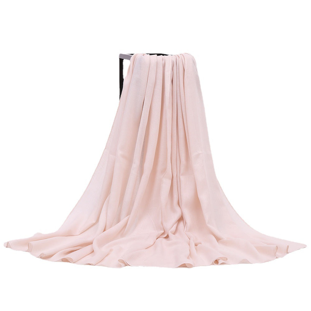 High Quality Classic Solid Color Super Draping Polyester Cotton Herringbone Pattern Arabic Muslim Scarf Scarf