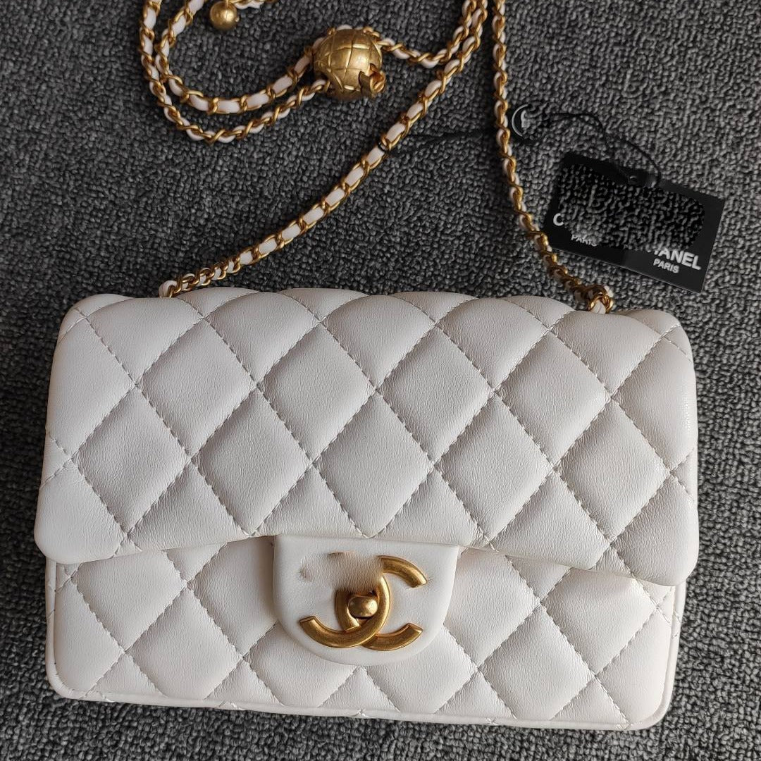 Physical Picture With LOGO Xiangjia High Version Small Gold Ball Bag New Single Shoulder Messenger Bag Diamond Pattern Chain Women's Bag