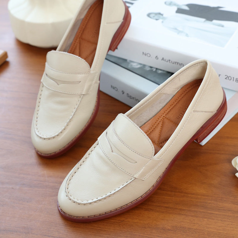 Walking Not Tired Factory Shoes Super Comfortable Two-Wear Loafers Women's One-Step Low Heel Retro British Style